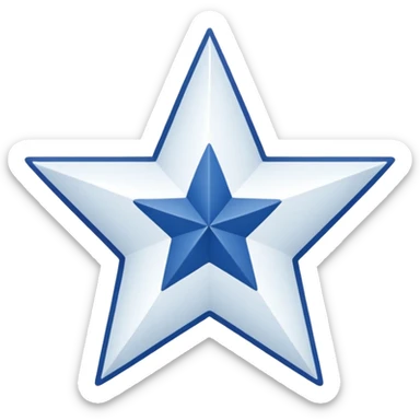 Red background, wide white diagonal stripe top-left to bottom-right, blue five-pointed star centered on the stripe. Clean and symmetrical. sticker