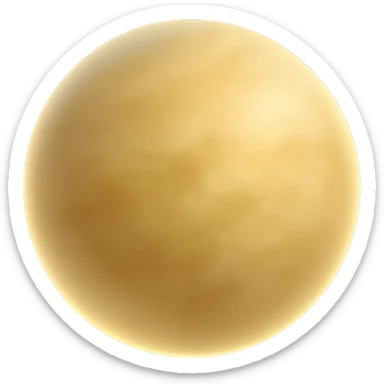 Transform this image into planet Venus in matte glass style, focusing on a cloudy yellowish atmosphere, with no rings and no background. sticker