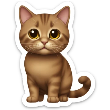 Brown munchkin cat standing sticker
