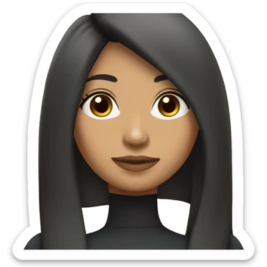 lightskin latin woman with straight long black hair wearing a yoga outfit  sticker