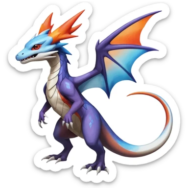 Shiny Noivern-Latios-Marowak-Salandit-Fakémon-hybrid-creature (full body)  sticker
