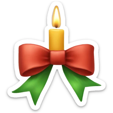 Christmas candle bow sticker
