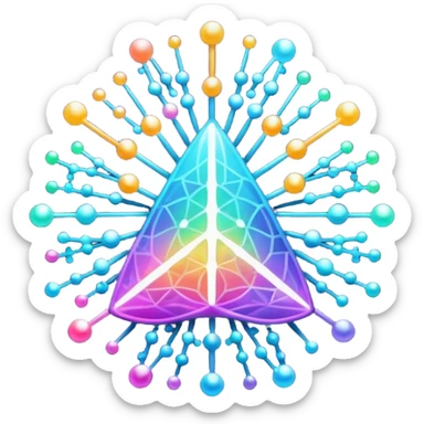 sparkling photo icon with a neural network pattern sticker