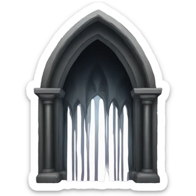 the death's veil Gothic arch , black veil in the middle sticker