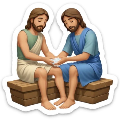 jESUS WASHING MANS FEET sticker
