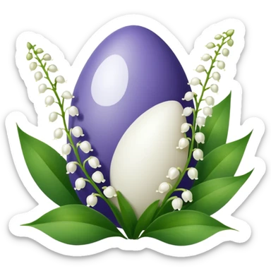 Easter egg with lily of the valley as motive sticker
