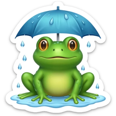 Une grenouille sous la pluie sticker