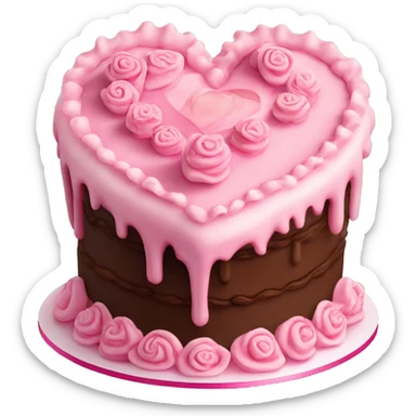 Birthday cake heart ruffles pink coquette sticker