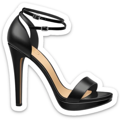 open toe black high heels fullopen sandals sticker