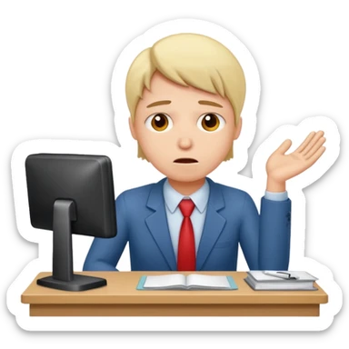 office worker in stress do not want to talk sticker