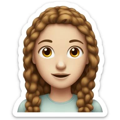 A white girl with brown hair with freckles  sticker