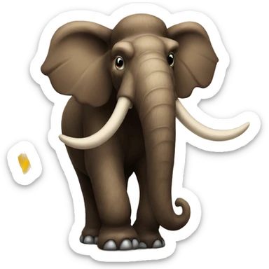 a mammoth with a German flag sticker