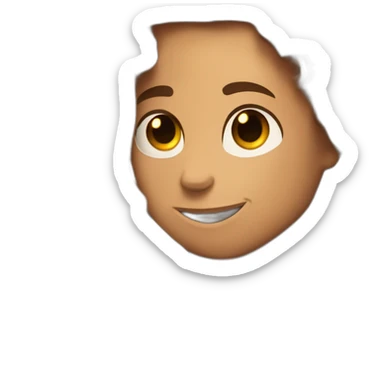 Hug between a polynesian guy with straight hair and a long curly light brown hair woman sticker