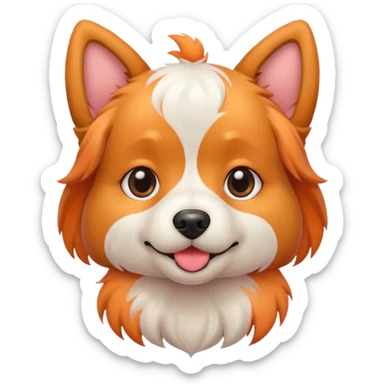 dog wit peach sticker