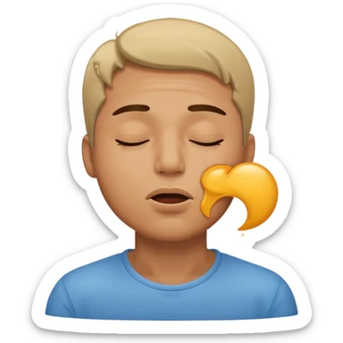 A male with closed eyes but the mouth is blowing out sticker