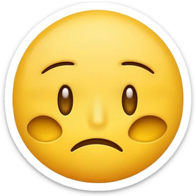 Sure! Here’s the short and clear English version:  “Tired yellow emoji with a flat mouth, one eye squinting, the other rolled up. sticker