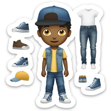boys in stylish casual wear sticker