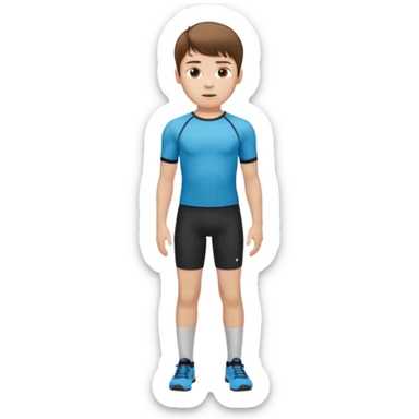 Boy wearing compression shirt (with fringe crop) (pale skintone)(brown hair) sticker