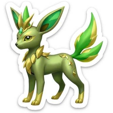 Shiny 4-legged Electrike-Virizion-Zygarde-Leafeon-fusion, full body sticker