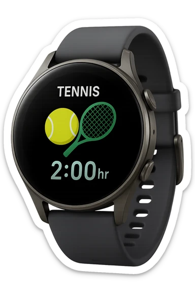 smartwatch con modalità attiva di tennis che segna 2 ore di tennis, REALISTICA 4K sticker