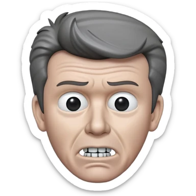 Very Wide Rick Astley with a kinda worried face but his upper teeth are sticking out and he is gray and you could barely see parts of him and the background is pitch black sticker