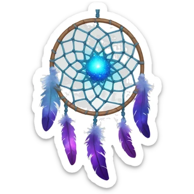 a hanging nebula dreamcatcher with white background sticker