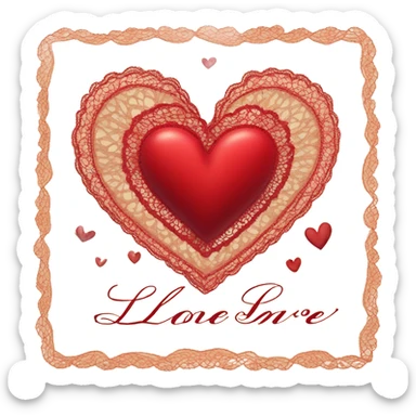 vintage valentine’s day card red sticker