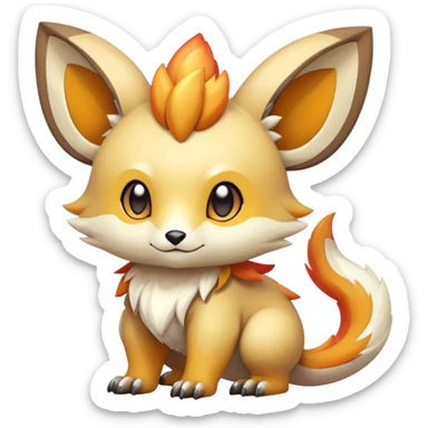 Cute cool colorful fantasy animal hybrid Fakemon full body sticker