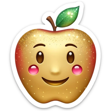 3D Apple-style emoji of fine, tiny glitter dust, sparkling brightly like magical dust. Small particles, glossy, smooth, soft shadows, white background.

 sticker
