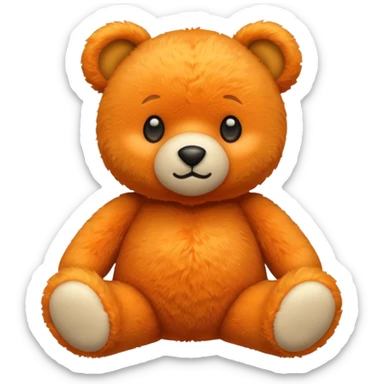 Orange teddy bear  sticker