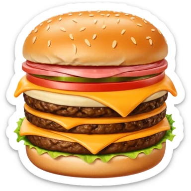 change the perspective angle to 5–20° gentle bird’s-eye angle of these chees burgur  sticker