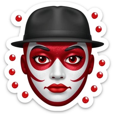 Glitter RED and White Joker Gangster  sticker