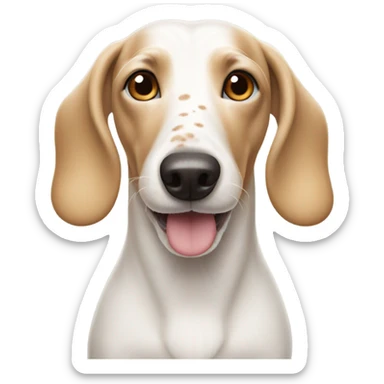White Weiner dog with freckles sticker
