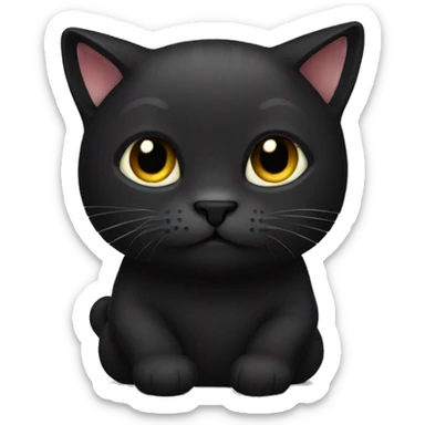 Black cat wearing a suéter  sticker