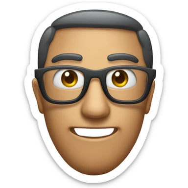 caja inteligente con lentes arriba de un corazon gigante sticker