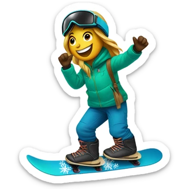 snowboarding and hawaï  sticker