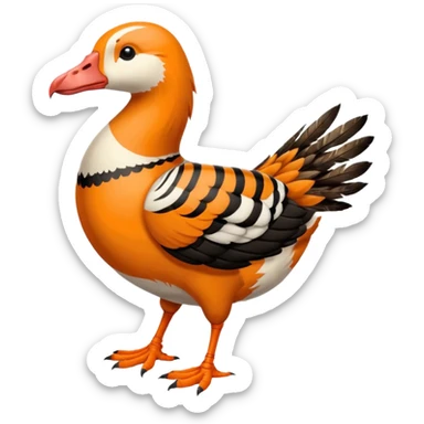 A fusion of a goose and a tiger sticker