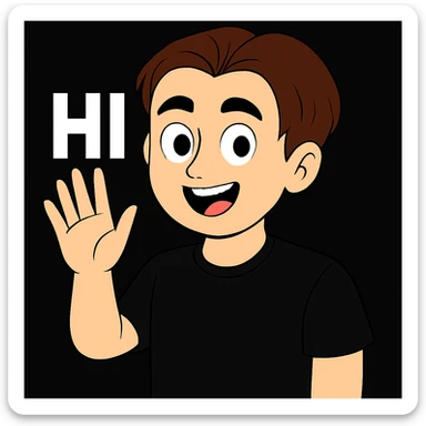 Change the color of the shirt to a uniform black color, keep everything else unchanged. sticker