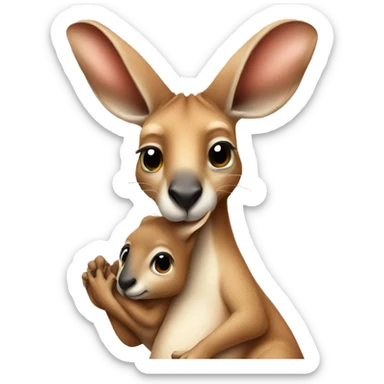 kangaroo with baby in its pouch sticker