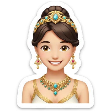 smiling girl with jewelry indoors sticker