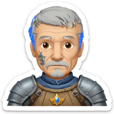 elderly tattooed knight, tattooed shoulder sticker