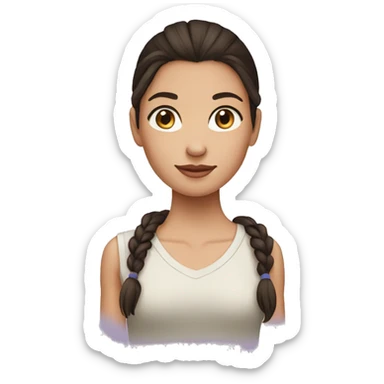 girl with dark brown hair in a pony tail sticker