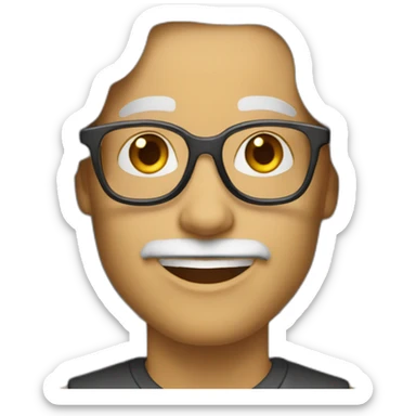 white 53 years brown blonde wavy long hair with glasses sticker