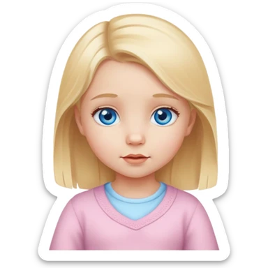 Cute baby girl with blond hair and blue eyes sticker