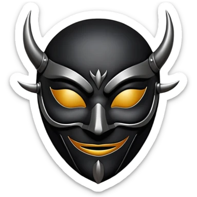 Minimal emoji, gothic mask forged from matte black leather, emotionless expression, smooth heavy surface, subtle leather texture, deep shadows, centered, bdsm slave leather mask sticker