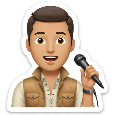 Happy Rock Pop Music Male singer in his 30s dressed with trendy style sticker