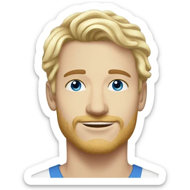 3/4 profile light curl blonde 30yo man blue eyed pale skin sticker