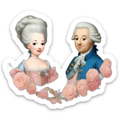 marie antoinette with Louis XVI sticker