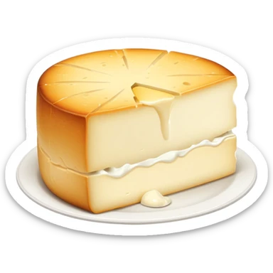 cinematic-realistic-brie-cheese-emoji,-featuring-a-creamy gooey center,-soft-ripened-cheese-with-a-delicate white rind-rendered-with-lifelike-detail-and-inviting,-natural-lightingwith a slide showing the gooey center sticker