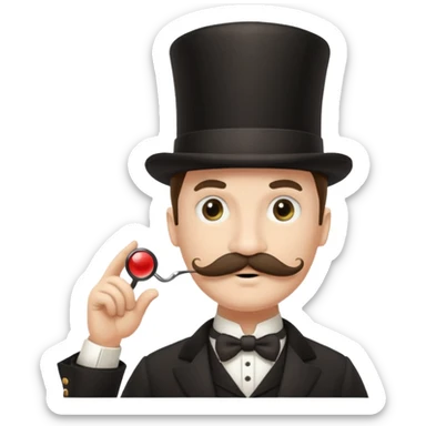 Fancy man with top hat and mustache and wearing monocle, and having a speech bubble saying so be it sticker